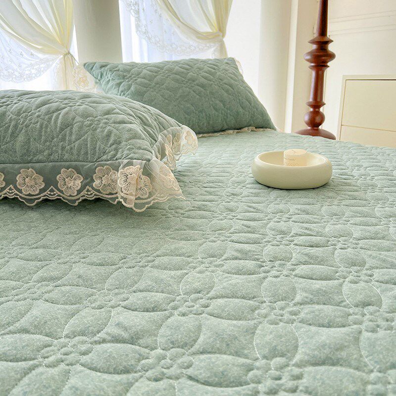 韩式公主风夹棉床裙单件蕾丝花边床罩三件床垫防尘床加厚床盖,床上用品,床裙,淘宝优惠券,粉丝福利购,淘宝优惠卷