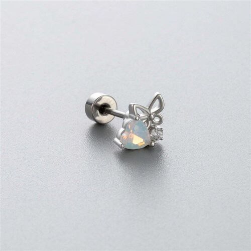 Henson Butterfly Ear Bone Nail Color Zircon Heart Pendant Sc