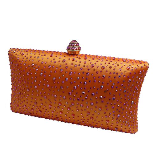 Hot Orange Crystal Clutch Evening Clutch Bags for Womens Par