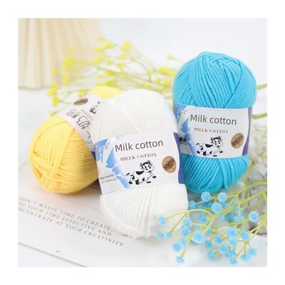 5Ply Soft Milk Cotton Knitting Yarn Needlework Dyed Lanas