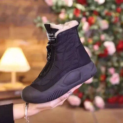 Warm Women Platform Shoes Fur Flats Chelsea Ankle Boots Wint