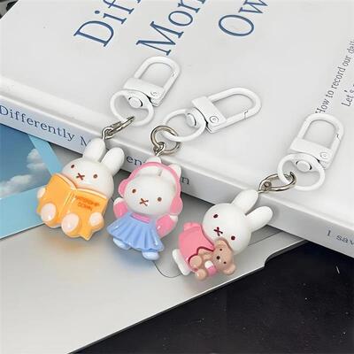 Kawaii Miffy Rabbit Keychain Cute Outfit Miffy Rabbit