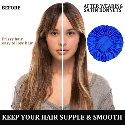 Large Satin Bonnet,Silk Bonnet Hair Wrap for Sleeping, Sleep