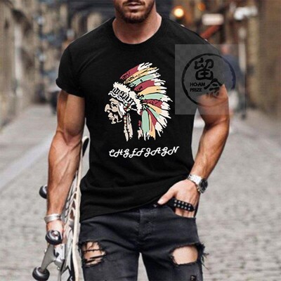 。Summer tend black short sleeved hoodless loose Indian desi