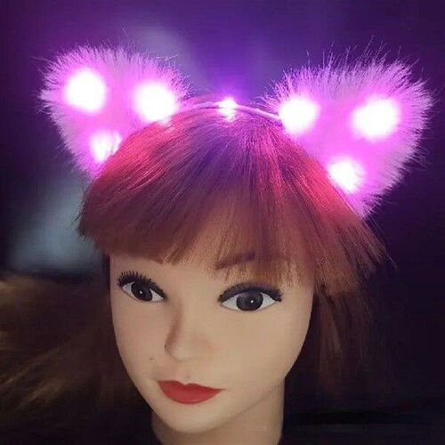 10pcs Cute Glow Light Up LED Flower Feather Cat Ears