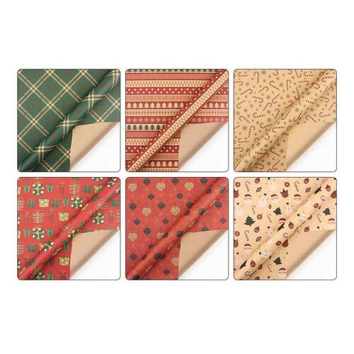Christmas DIY Wrapping Paper for Gift Box Tree Santa Claus P