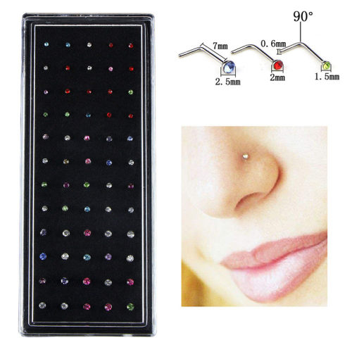 spring 假无洞鼻环夹贴鼻钉小钻 超闪 nose Rings Studs tongue