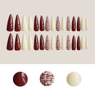 24/30Pcs Pink Leopard Designs False Nails French Long Coffin