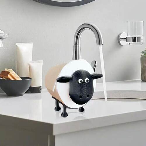 Black Sheep Toilet Roll Holder Animal Tissue Paper Standing