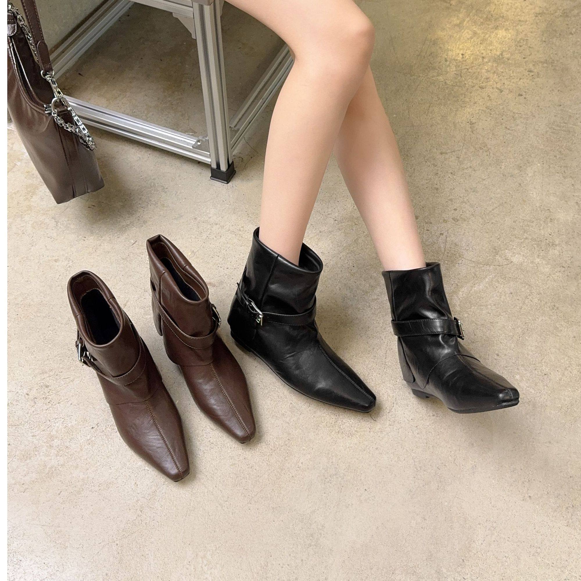 大尧单里2CM时装靴小裸靴高跟尖头气质女鞋秋冬瘦瘦靴英伦风82537,女鞋,骑士靴,淘宝优惠券,粉丝福利购,淘宝优惠卷