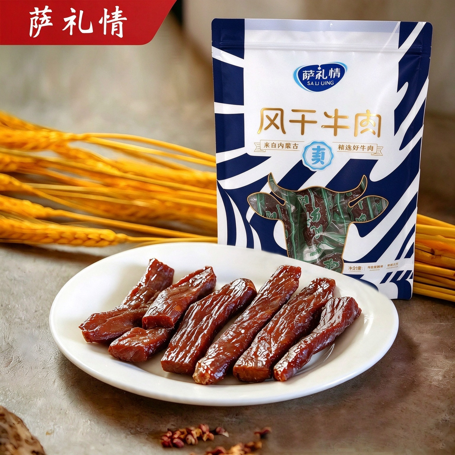 萨礼情内蒙古原味即食风干牛肉干