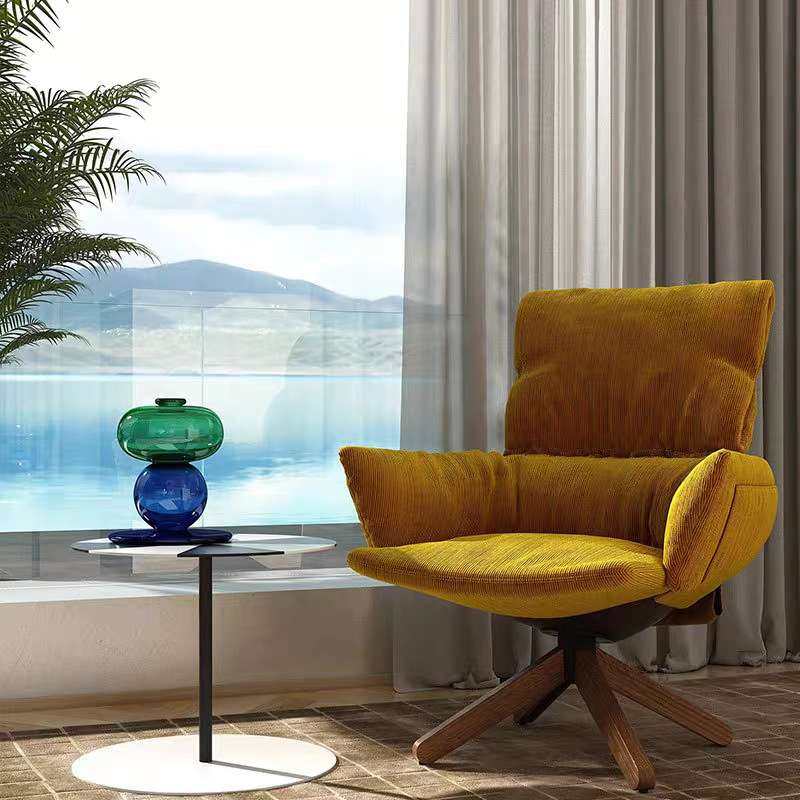 现代简约创意休闲椅设计师客厅酒店洽谈区可旋转灯芯绒布艺沙发椅,3C数码配件,其它配件,淘宝优惠券,粉丝福利购,淘宝优惠卷