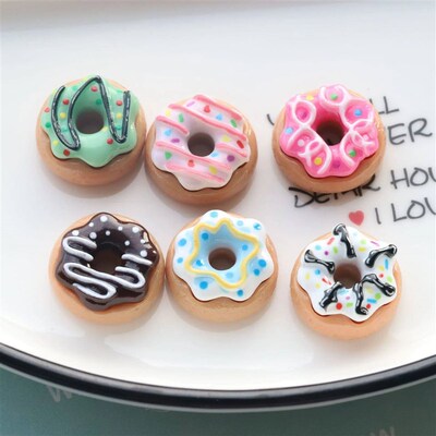 6/12pcs 2.2cm Mini Donut Shaped Refrigerator Magnets Colorfu