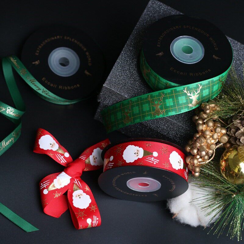 10 Yards Christmas Tree Grosgrain Exquisite Gift Decoration - 实物图
