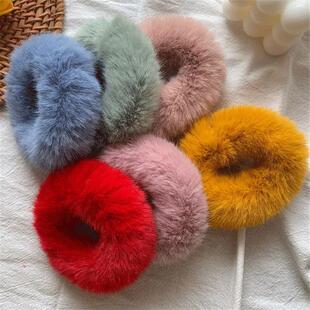 Imitated Fur Candy Colored Fluffy Warm Autumn Winter Elastic