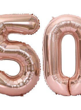 2pcs 32/40inch Happy 50 Birthday Foil Balloons Pink Blue Gol