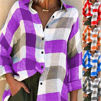 Plaid Blouse Newest Fashion Checkered Casual Long Sleeve Shi