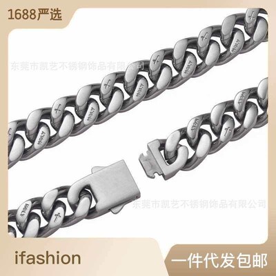 tendy mens double-sided brushed lettering titanium steel Cu