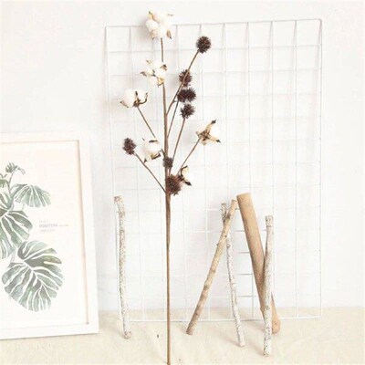 6 Heads Cotton Branch Simulation Flowers Dried Flowers