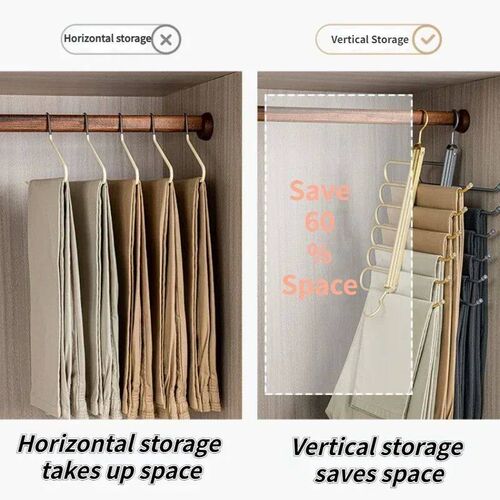 Multi-function Magic Pants Hangers,Rotatable Folding Aluminu