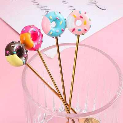 Cute Stainless Steel Spoon Fork Version Rainbow Lollipop Don