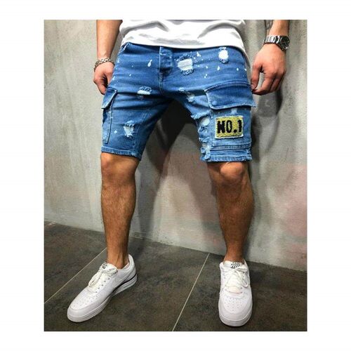 Summer New Mens Sretch Straight Short Jeans Fashion Casual