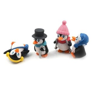 4pcs/set DIY Crafts Mini Winter Penguin Miniature Figurine