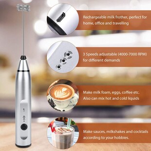 Wireless Milk Frothers Electric Handheld Blender With USB El