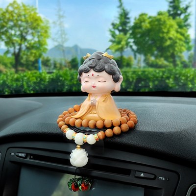 莲花观音车内饰品摆件高端大气车载女士汽车出入平安中控台装饰品