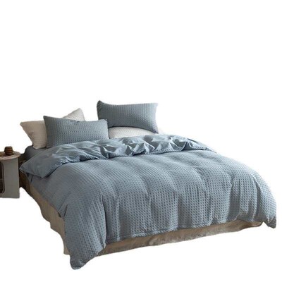 Waffle bed four-piece cotton cotton 100s wash cotton quilt c