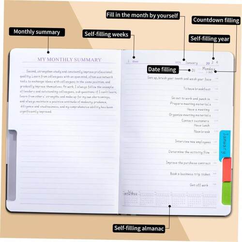 Agenda Planner Notebook Secret Diary Weekly Goal Habit Sc