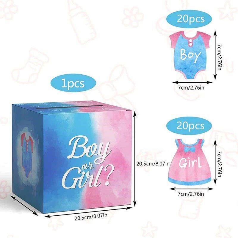 1Set Boys And Girls Baby Gender Reveal Voting Box Gender Vot - 实物图