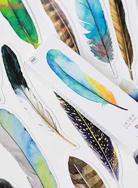 30pcs/pack Feather Shape Box Set Bookmark Stationery Paper R