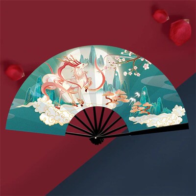 8 Inch Chinese Style  Shanhaijing Folding Fan Hanfu Cheongsa