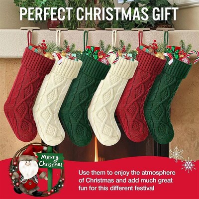 Christmas Stockings For Kids Large Size Cable Knit Stocking