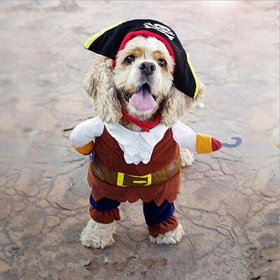 New Arrival Funny Pet Clothes Cosplay Pirate Dog Cat Hallowe