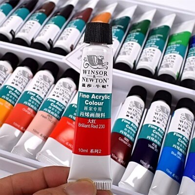 windsor newton24色acrylic colour paint set亚克力丙烯颜料套装