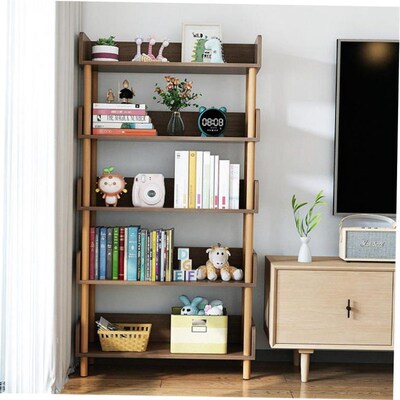 Bookshelf wooden student study multi-layer storage bookcase