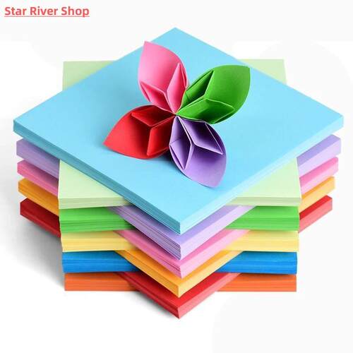 100pcs Square Origami Paper Double Sides Solid Color Folding
