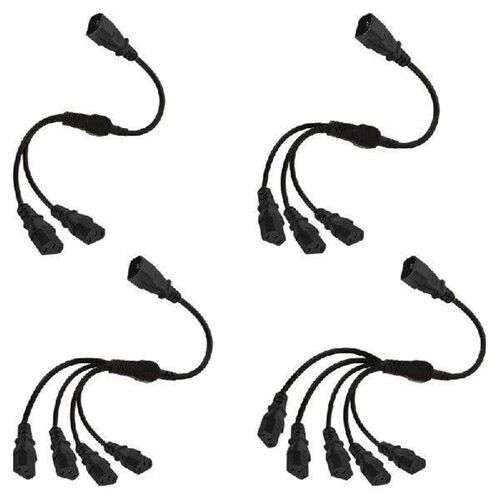 3-Prong C14 to IEC320-C13 Connector Adapter Cord Male Plug