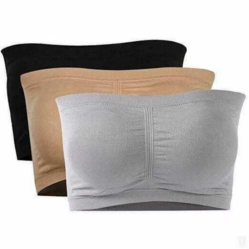 Double Layers Plus Size Strapless Bra Bandeau Tube Removable