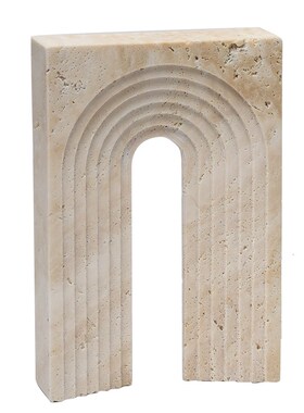 意大利洞石几何体摆件现代抽象建筑模型雕塑样板间书柜酒柜装饰品