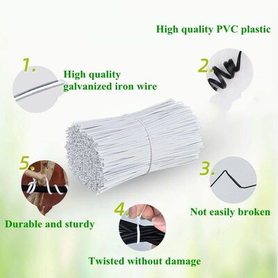 100PCS Gardening Cable Ties Reusable Oblate Iron Wire Twist