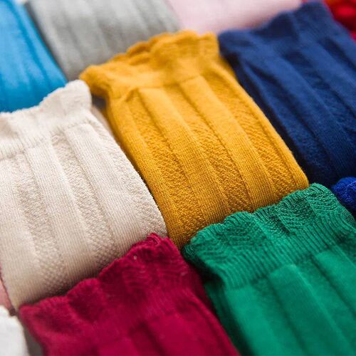 New Spring Autumn Baby Girls Cotton Knee High Socks Kids Gir