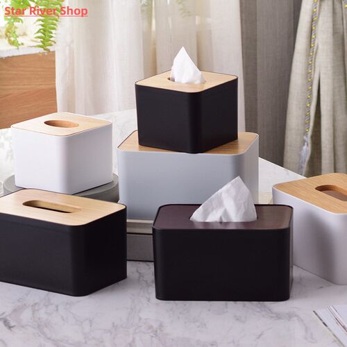 Japanese Tissue Box Wooden Cover Toilet Paper Box Solid Wood