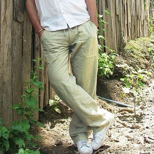 Mens casual wear tie up pants fashion trend temperament New