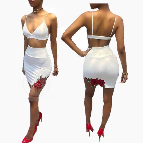 。Summer sexy suspender Hip Wrap Skirt Suit European and Ame