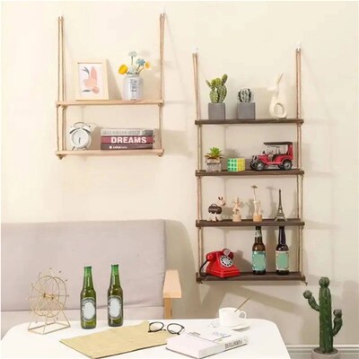 Wooden Floating Shelves for Wall Plant Flower Wood Swing Han