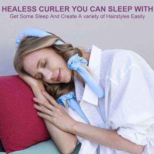 Heatless Curling Rod Headband Styling Kit with Hair Clips