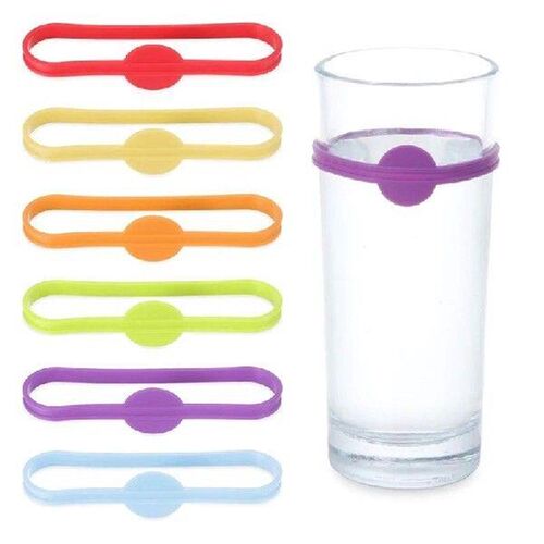 New 6 Pieces Cup Strip Tag Marker Bottle Tag Wine Glass